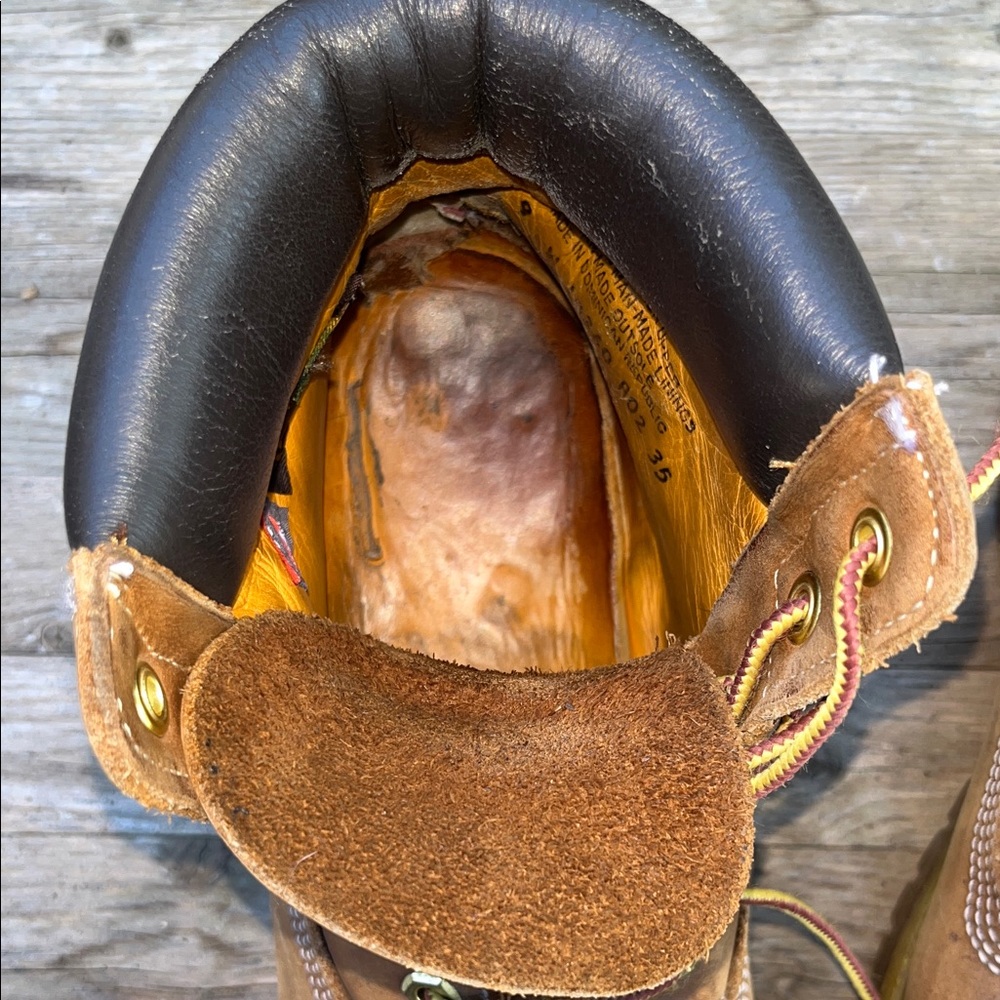 Timberland Classic Brown Leather Lace Up Work Boots‎ Size 9 Wide - Picture 4 of 14